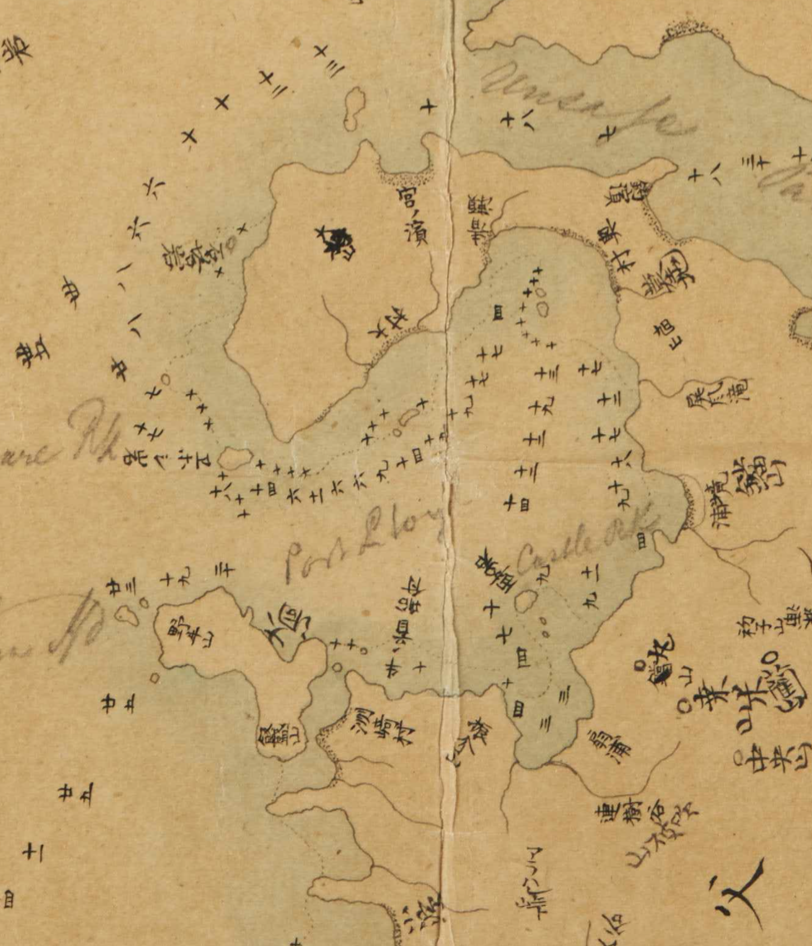 Map of the Bonin Islands by Ono Tomogorō, 1863.